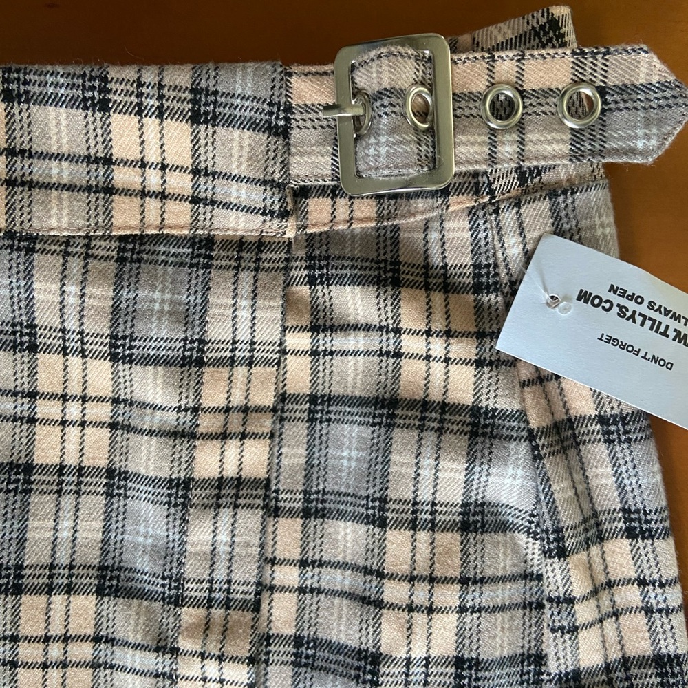 Plaid Wrap Mini Skirt. NWT. - Picture 1 of 5
